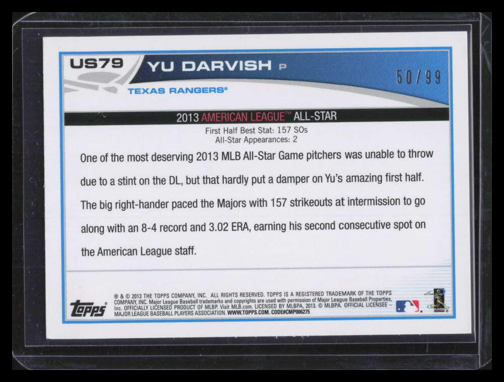 2013 Topps Update Camo us79 Yu Darvish 50/99