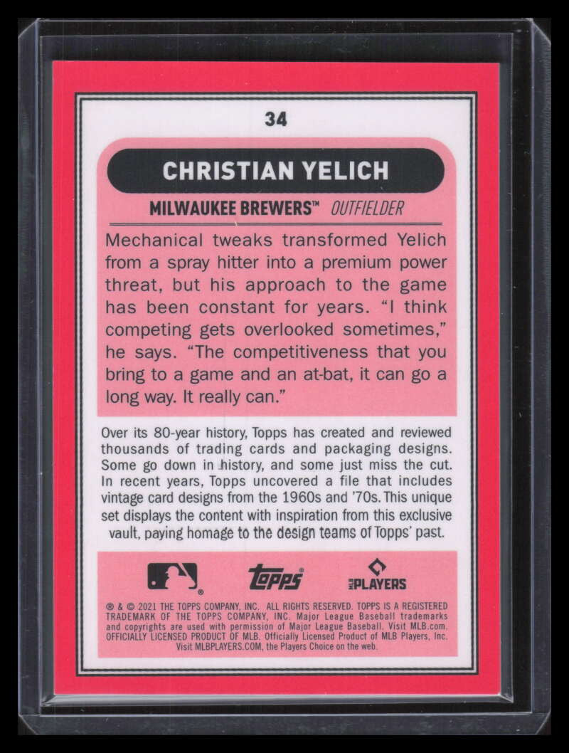 2021 Topps Brooklyn Collection Purple 34 Christian Yelich 9/15