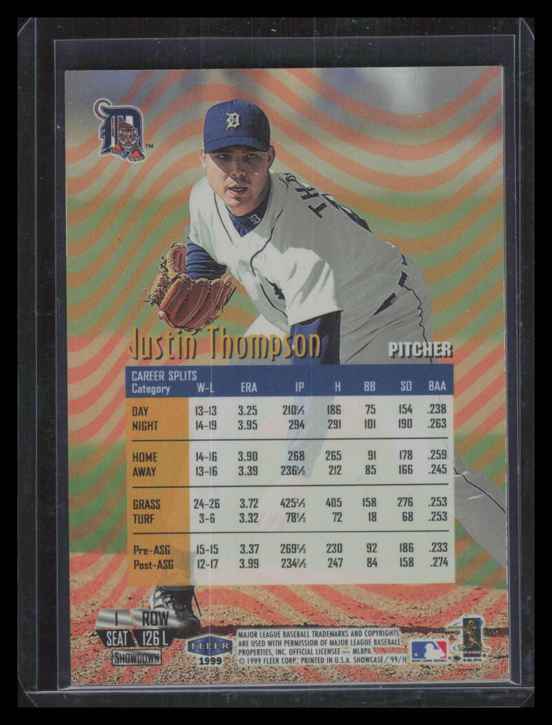 1999 Flair Showcase Legacy Collection Row 1 126 Justin Thompson 79/99