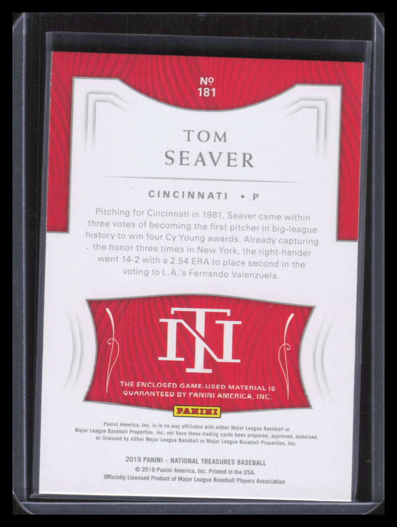 2019 Panini National Treasures 181 Tom Seaver Jersey 29/49