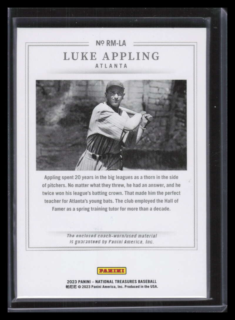 2023 Panini National Treasures Retro Materials Silver Luke Appling Jersey 4/10