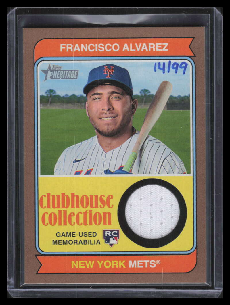 2023 Topps Heritage Clubhouse Collection Gold Francisco Alvarez RC Jersey 14/99