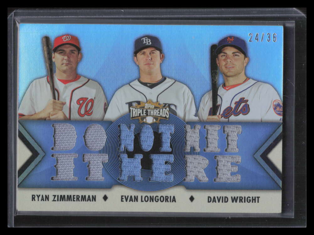 2012 Topps Triple Threads Combos rc26 Zimmerman Longoria Wright Jersey 24/36