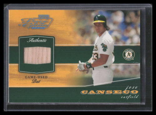 2002 Playoff Piece of the Game Materials Platinum 68 Jose Canseco Bat 20/25