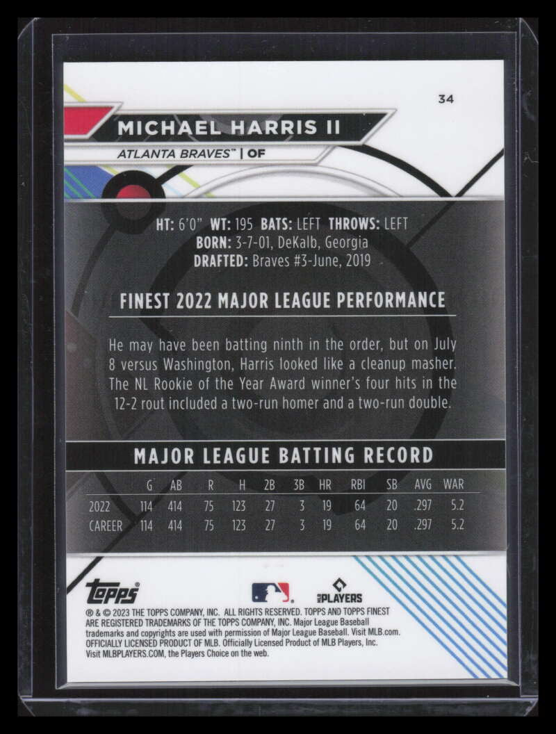 2023 Finest Gold Refractor 34 Michael Harris II Rookie 31/50