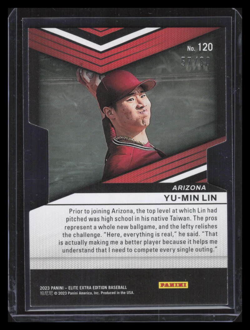 2023 Elite Extra Edition Aspirations Die-Cut 120 Yu-Min Lin Rookie 57/80
