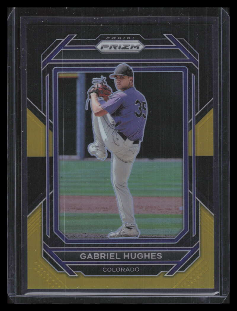 DELETE 149143 2023 Panini Prizm Prizms Black Gold Refractor 152 Gabriel Hughes Rookie 3/5
