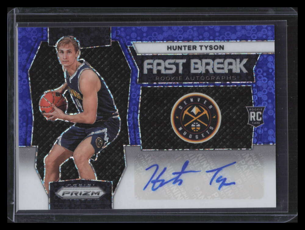 DELETE 149189 2023-24 Panini Prizm Fast Break Autographs Blue Hunter Tyson Rookie Auto 16/49