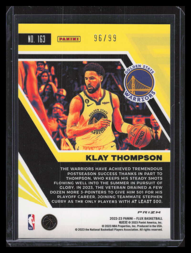 2022-23 Panini Flux Blue 163 Klay Thompson 96/99