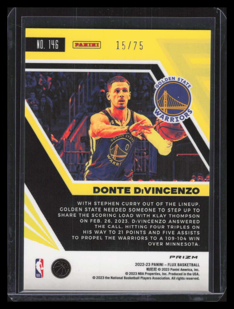2022-23 Panini Flux Supernova 146 Donte DiVincenzo 15/75