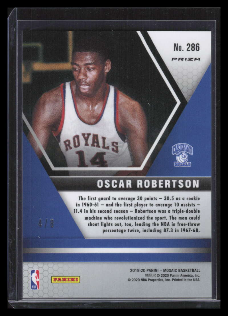 2019-20 Panini Mosaic Gold Snakeskin Refractor 286 Oscar Robertson HOF 4/8