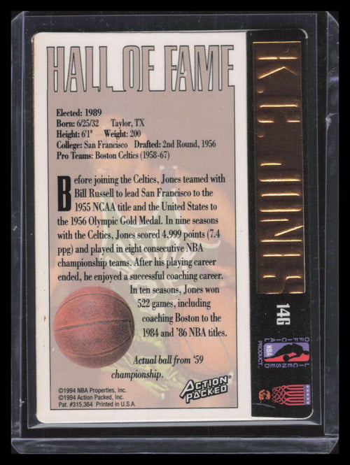 1995 Action Packed Hall of Fame 24k Gold 14 K. C. Jones