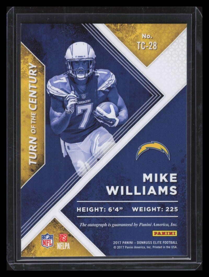 2017 Elite Turn of the Century Autographs 28 Mike Williams Rookie Auto 33/99