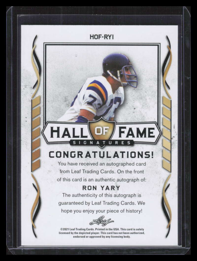 2021 Leaf Signature Series HOF Autographs Blue hofry1 Ron Yary Auto