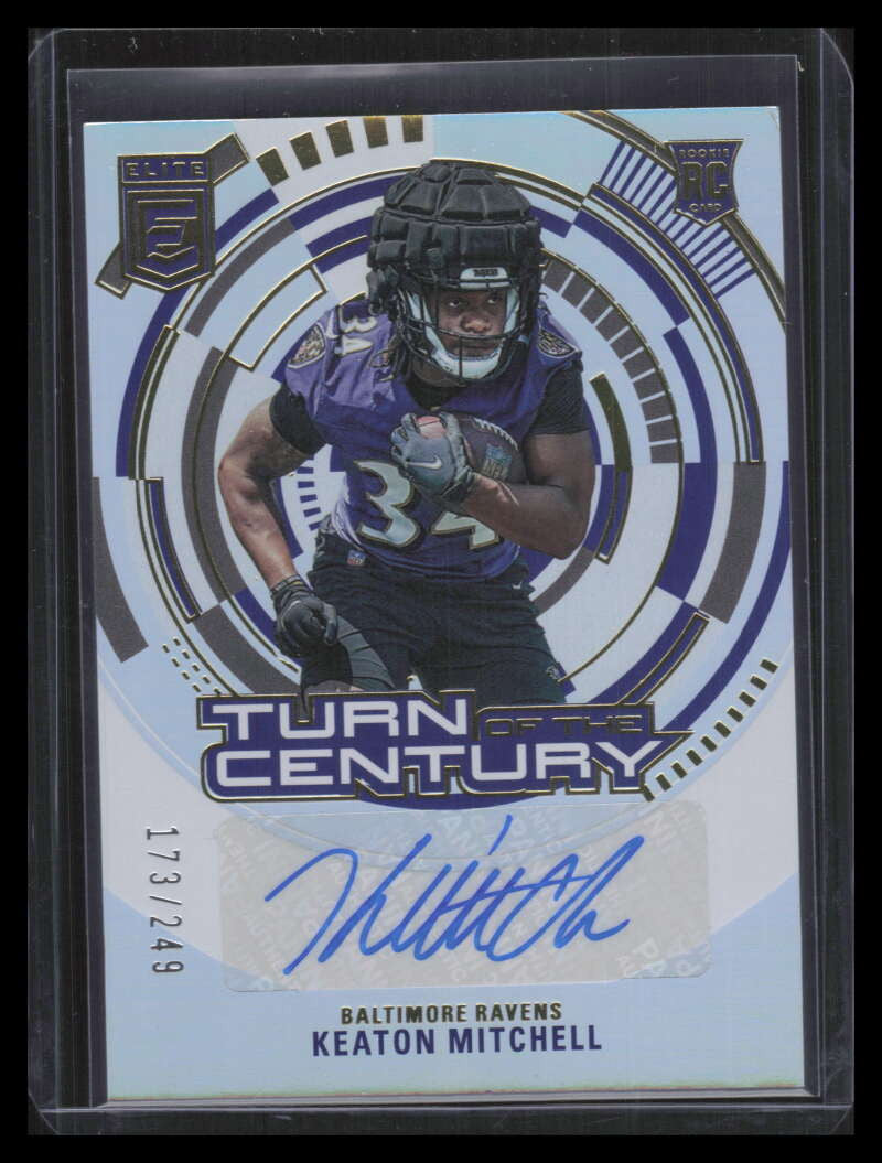DELETE 149364 2023 Elite Turn of the Century Autographs 99 Keaton Mitchell Rookie Auto 173/249