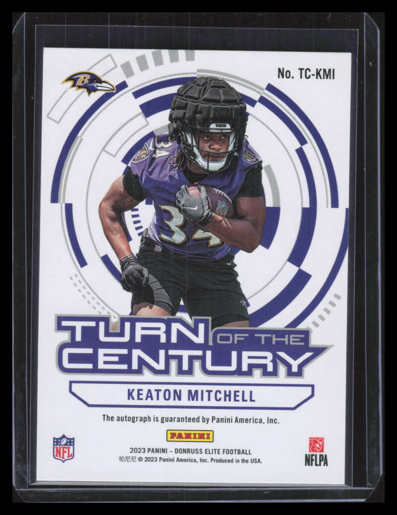 DELETE 149364 2023 Elite Turn of the Century Autographs 99 Keaton Mitchell Rookie Auto 173/249