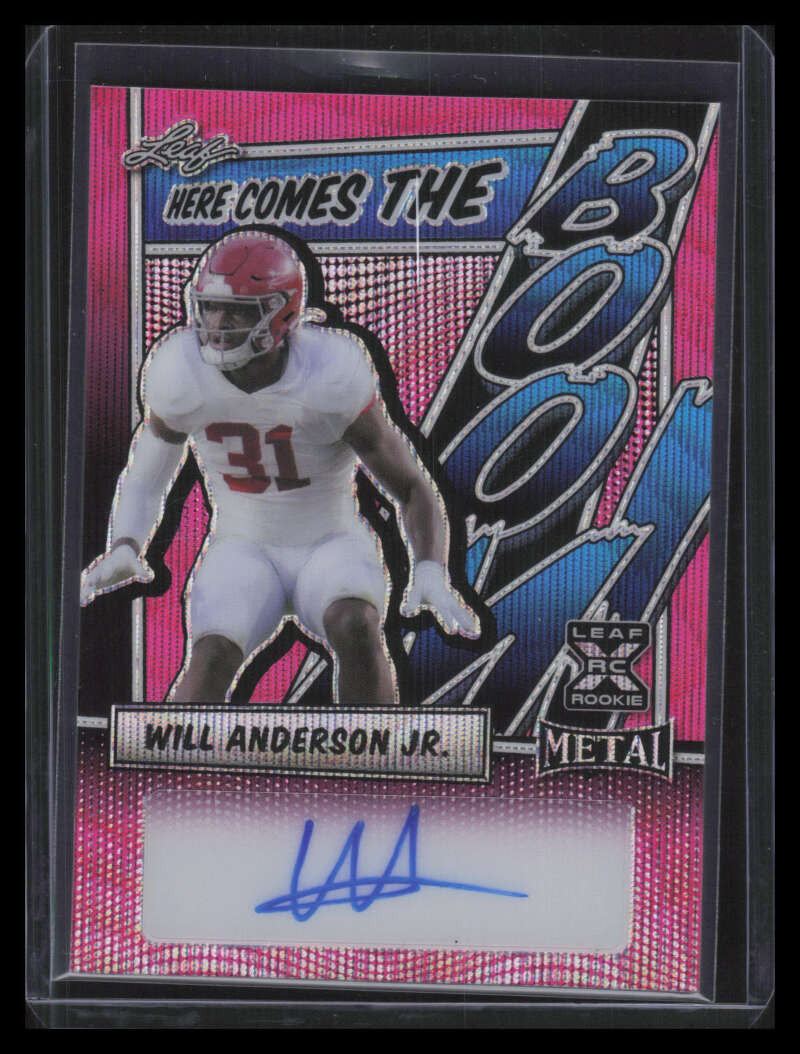 2023 Leaf Metal Here Comes the Boom Wave Pink Will Anderson Jr. Rookie Auto 3/5
