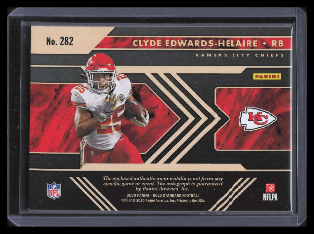 DELETE 149412 2020 Panini Gold Standard Autographs Edwards-Helaire RC Triple Patch Auto 21/49