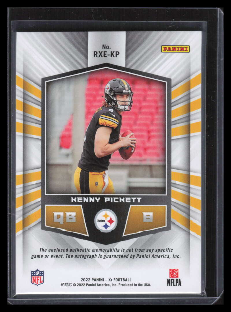 DELETE 149414 2022 Panini XR Xcellence Autograph Swatches 1 Kenny Pickett RC Jersey Auto 49/75