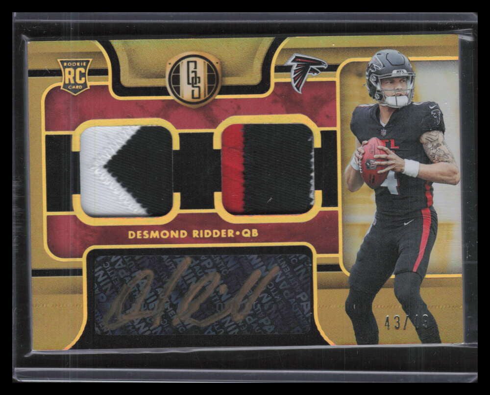 2022 Panini Gold Standard Autographs Desmond Ridder Rookie Dual Patch Auto 43/49