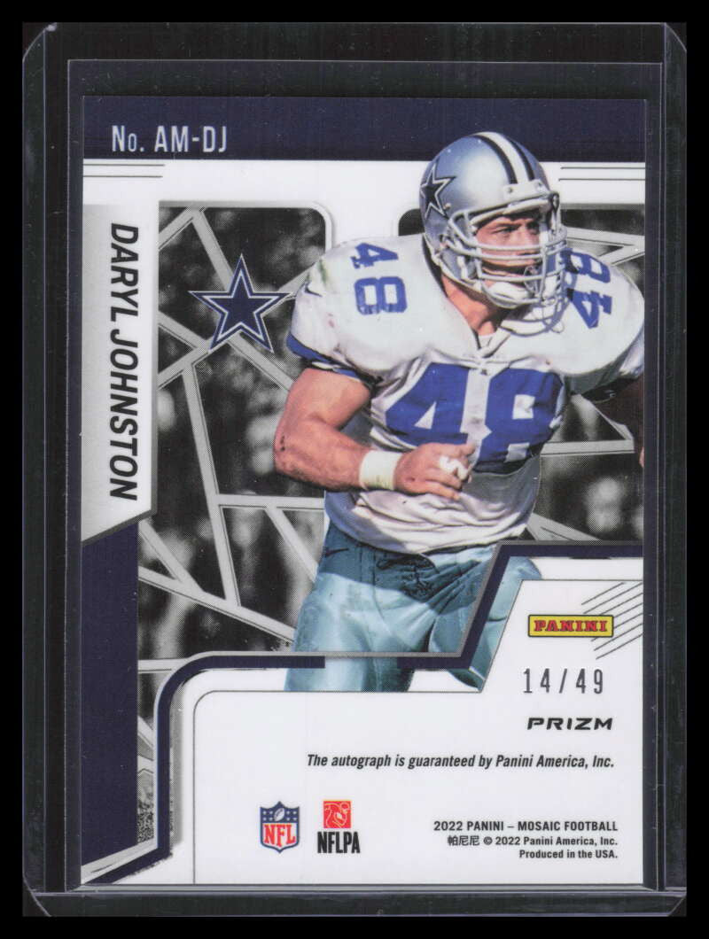 DELETE 149420 2022 Panini Mosaic Autographs Mosaic Purple 16 Daryl Johnston Auto 14/49