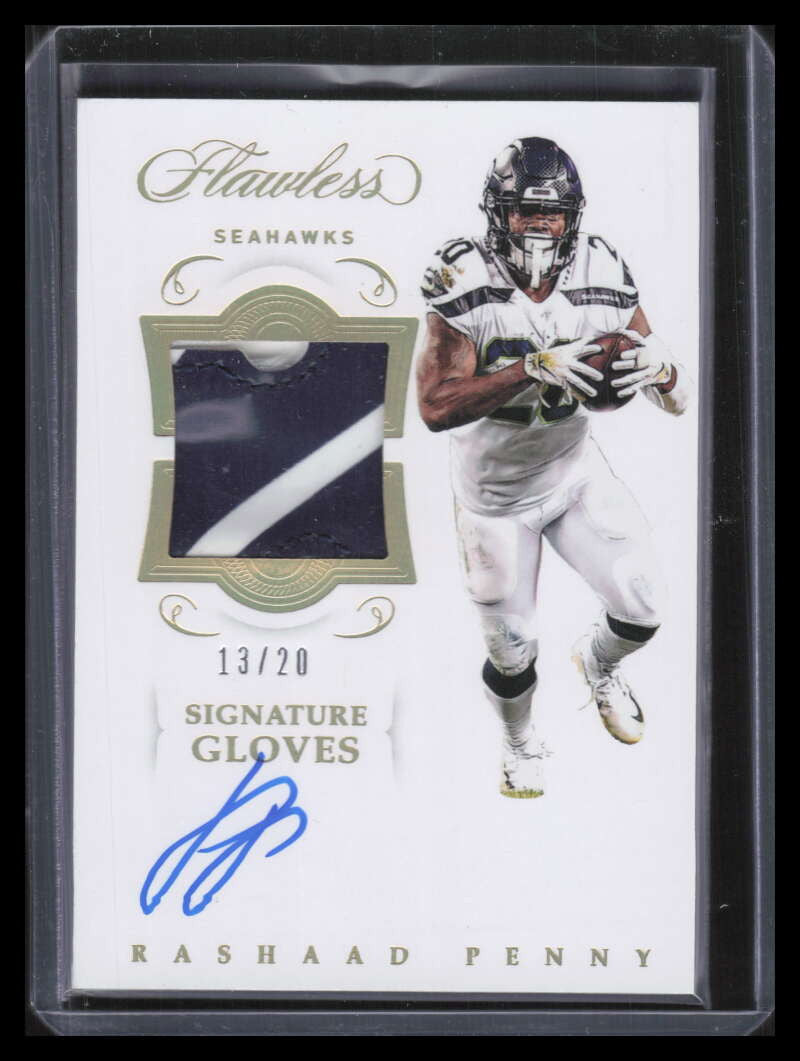 SOLD 149422 2018 Panini Flawless Signature 15 Rashaad Penny Rookie Glove Patch Auto 13/20