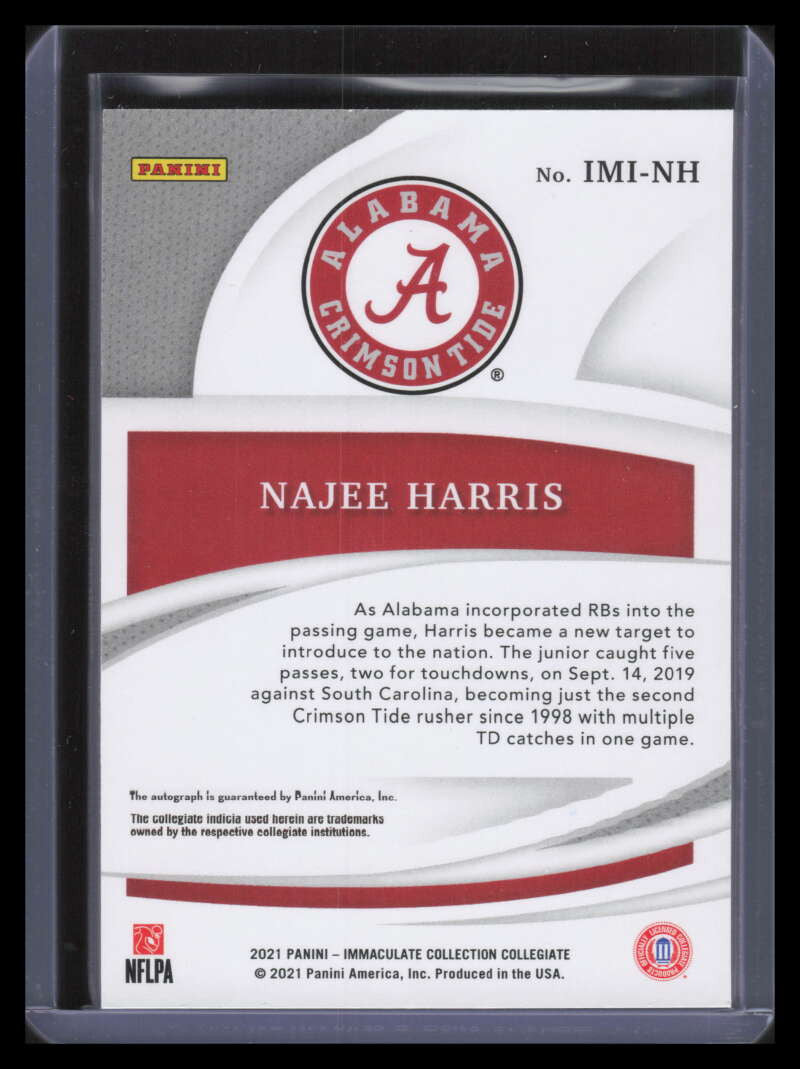 2021 Immaculate Introductions Autographs Ruby 7 Najee Harris Rookie Auto 24/25