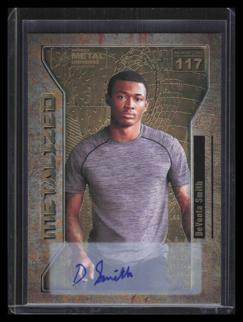 2021 Metal Universe Champions Autographs Gold 117 DeVonta Smith Rookie Auto 9/10