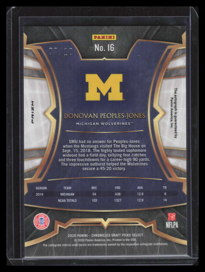2020 Select Draft Signature Gold Refractor Donovan People-Jones Rookie Auto 7/10