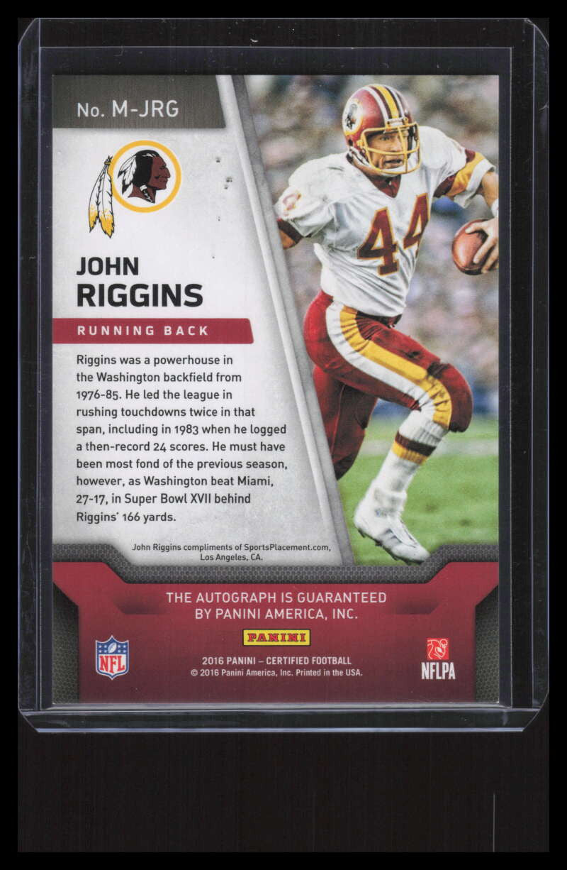 2016 Certified Signatures Mirror Green 47 John Riggins Auto 2/5