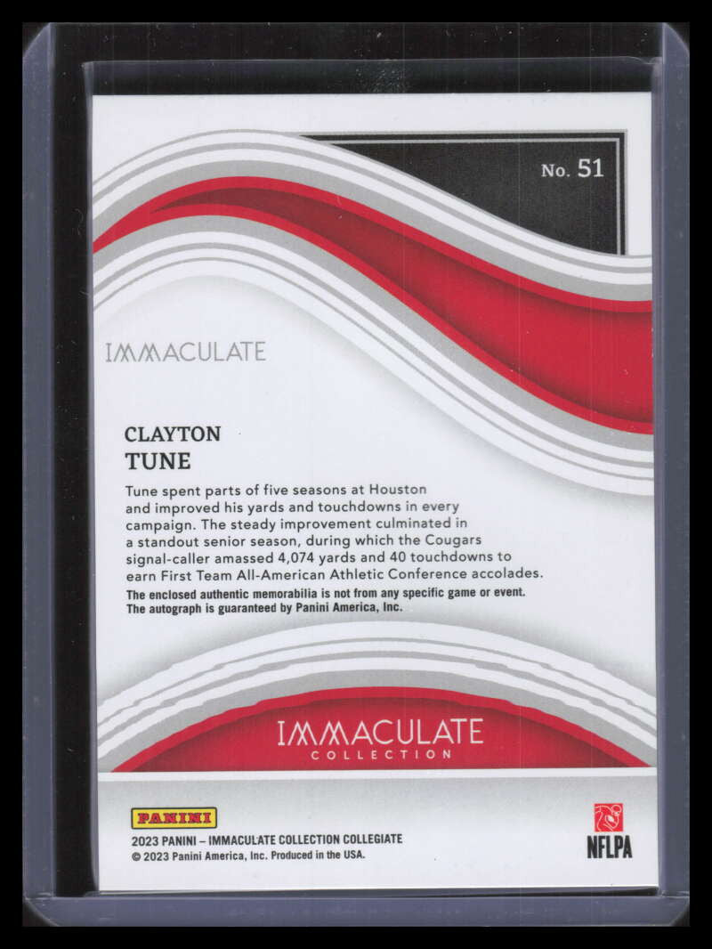 2023 Immaculate Collection Autographs Ruby Clayton Tune Rookie Patch Auto 48/65