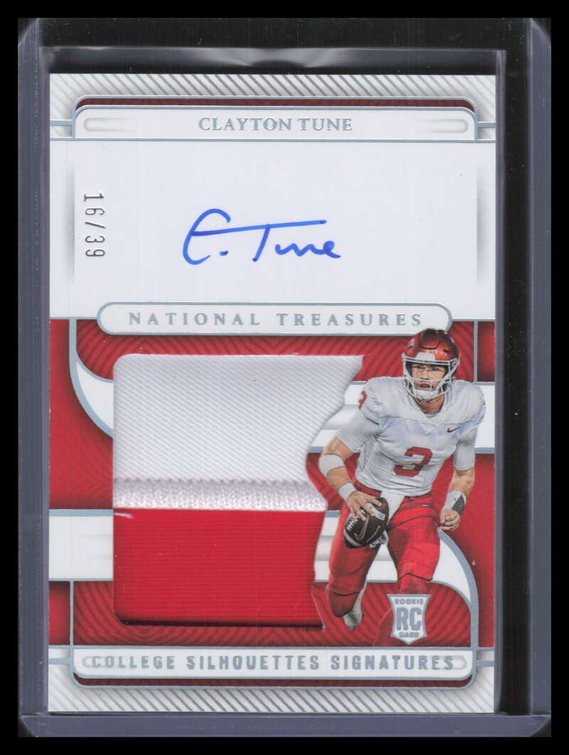 2023 National Treasures College Silhouettes Clayton Tune Rookie Patch Auto 16/39