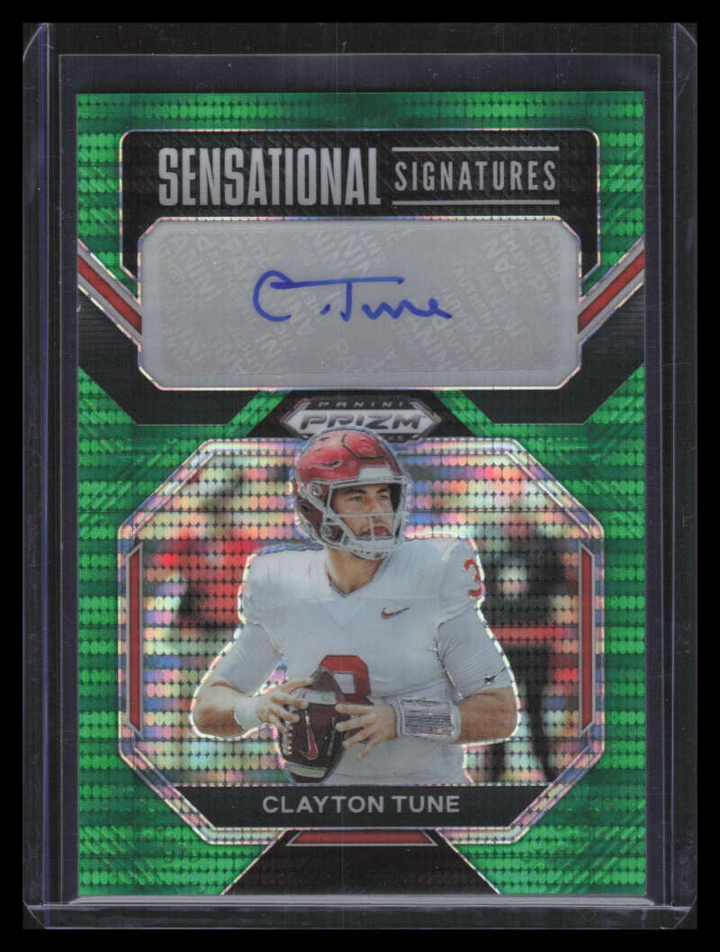 2023 Panini Prizm Sensational Signatures Green 9 Clayton Tune Rookie Auto 7/25