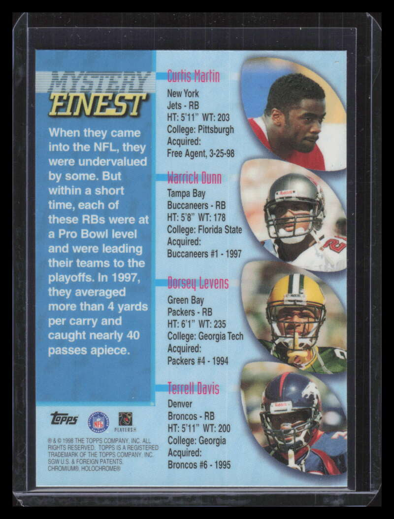 1998 Topps Mystery Finest Refractor m16 Terrell Davis