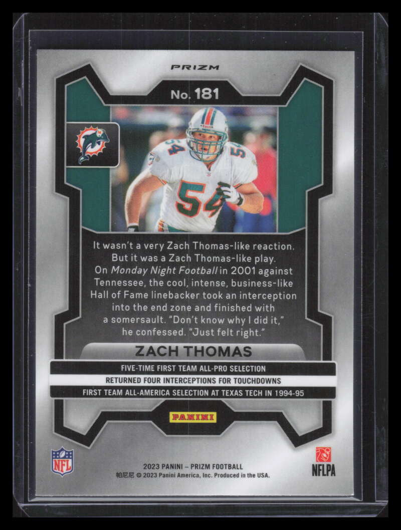 2023 Panini Prizm Prizms Black and White Checker Checkerboard 181 Zach Thomas