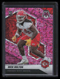 2021 Panini Mosaic Mosaic No Huddle Pink Refractor 366 Nick Bolton Rookie 12/20
