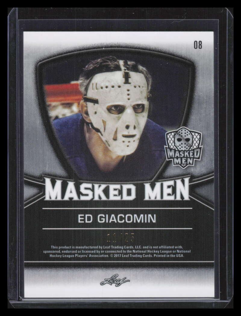 2016-17 Leaf Masked Men Prismatic Purple 8 Ed Giacomin 11/25