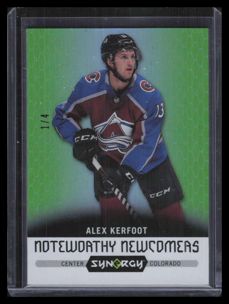 2017-18 Synergy Noteworthy Newcomers Green nn17 Alex Kerfoot Rookie 1/4