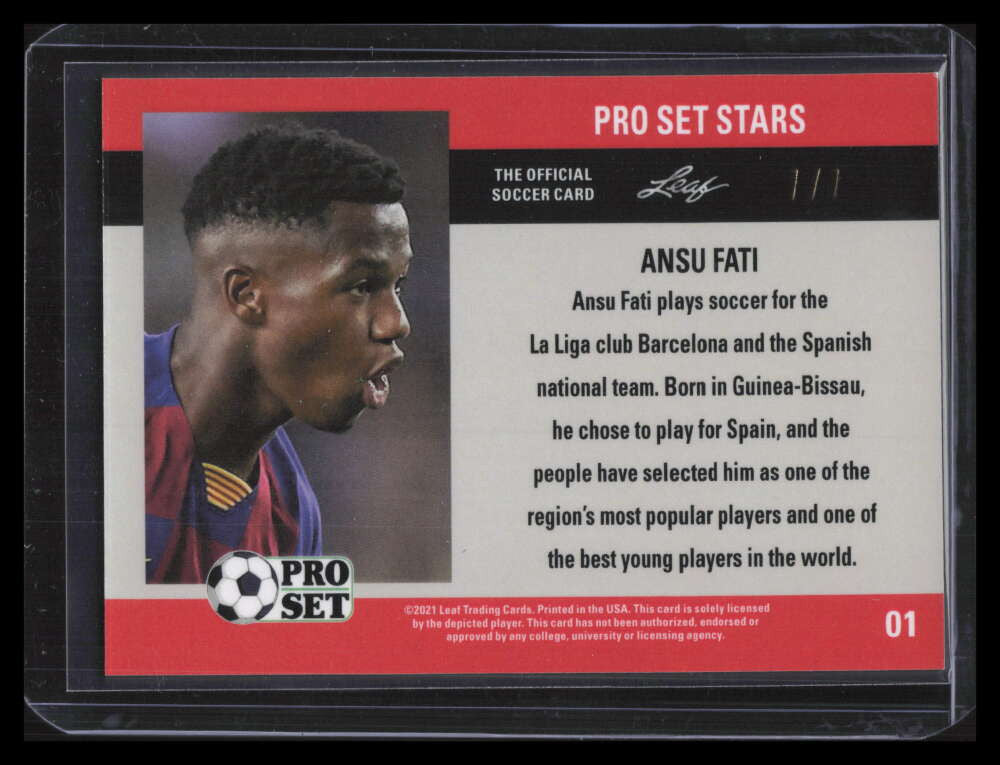 2021 Leaf Pro Set Stars Metal Rainbow Orange 1 Ansu Fati 7/7