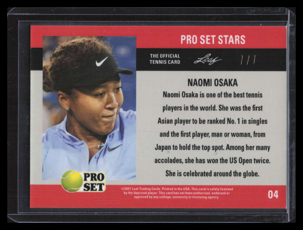 2021 Leaf Pro Set Stars Metal Rainbow Orange 4 Naomi Osaka Rookie 7/7