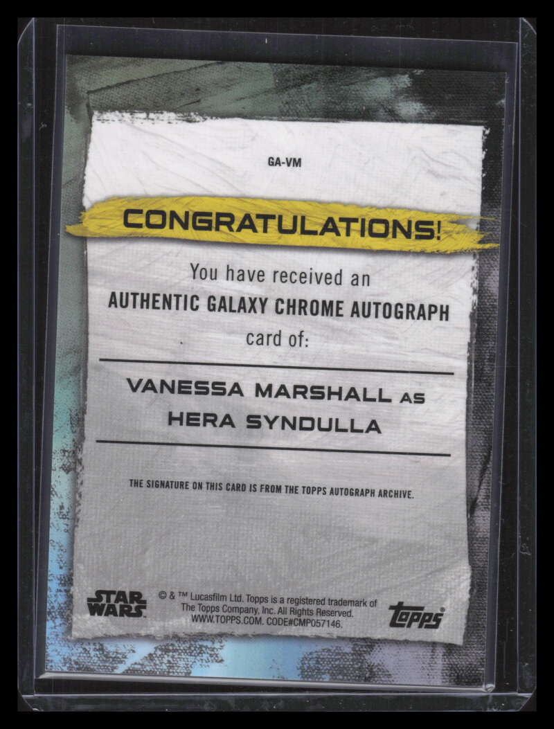 2022 Topps Chrome Star Wars Galaxy Autograph Refractor Vanessa Marshall Auto /50