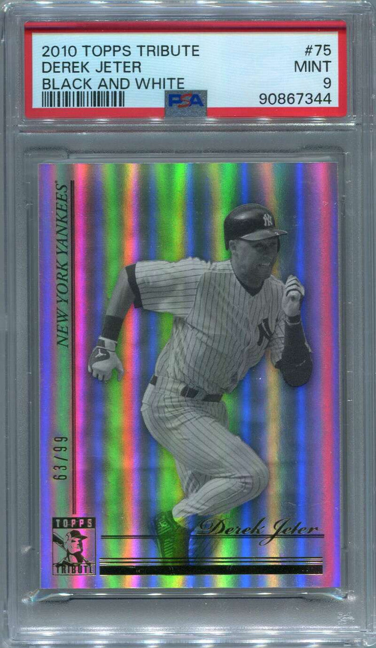 2010 Topps Tribute Black and White 75 Derek Jeter 63/99 PSA 9 MINT