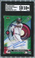 2023 Finest Autograph Green Wave Refractor Michael Harris Rookie Auto /99 SGC 10