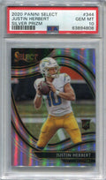 2020 Select Prizm Silver 344 Justin Herbert Rookie Field Level PSA 10 GEM MT