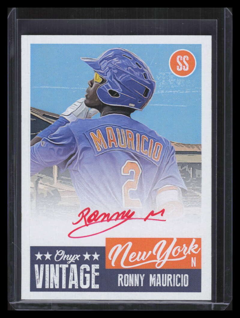 2019 Onyx Vintage Red Signatures OVRM Ronny Mauricio Rookie Auto /25