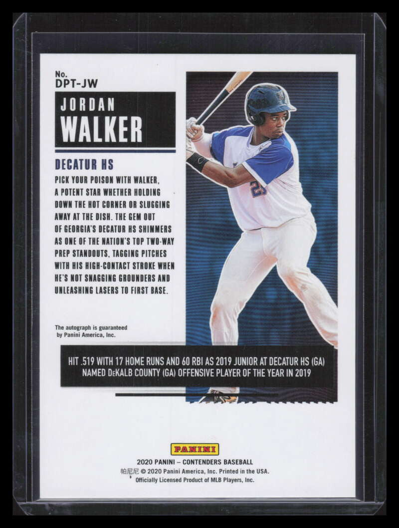 DELETE 150088 2020 Panini Contenders Draft Autographs Blue 13 Jordan Walker Rookie Auto 54/99