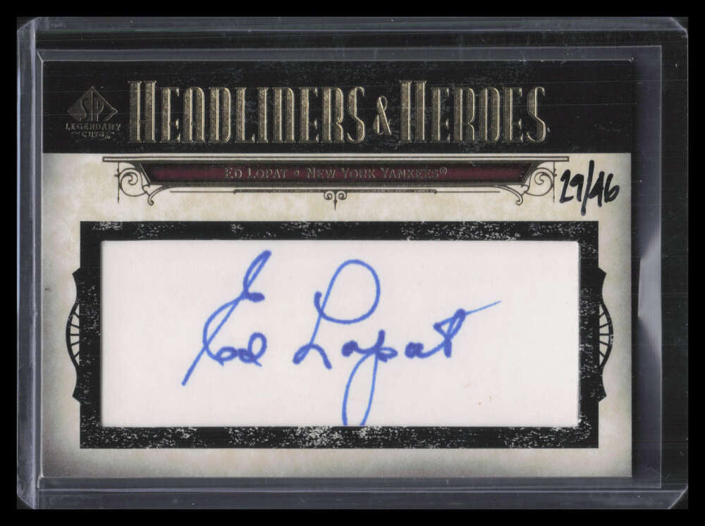 2008 SP Legendary Cuts Headliners and Heroes Signatures Ed Lopat Cut Auto 29/46