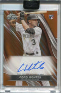 2024 Topps Chrome Black Autograph Orange Refractor Coco Montes Rookie Auto 21/25