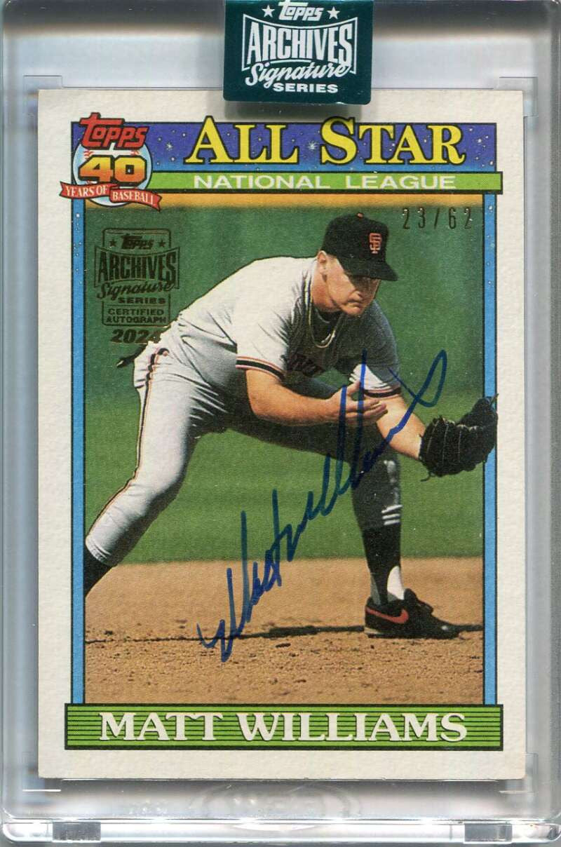 2024 Topps Archives Signature Series Retired Matt Williams Auto 23/62 1991