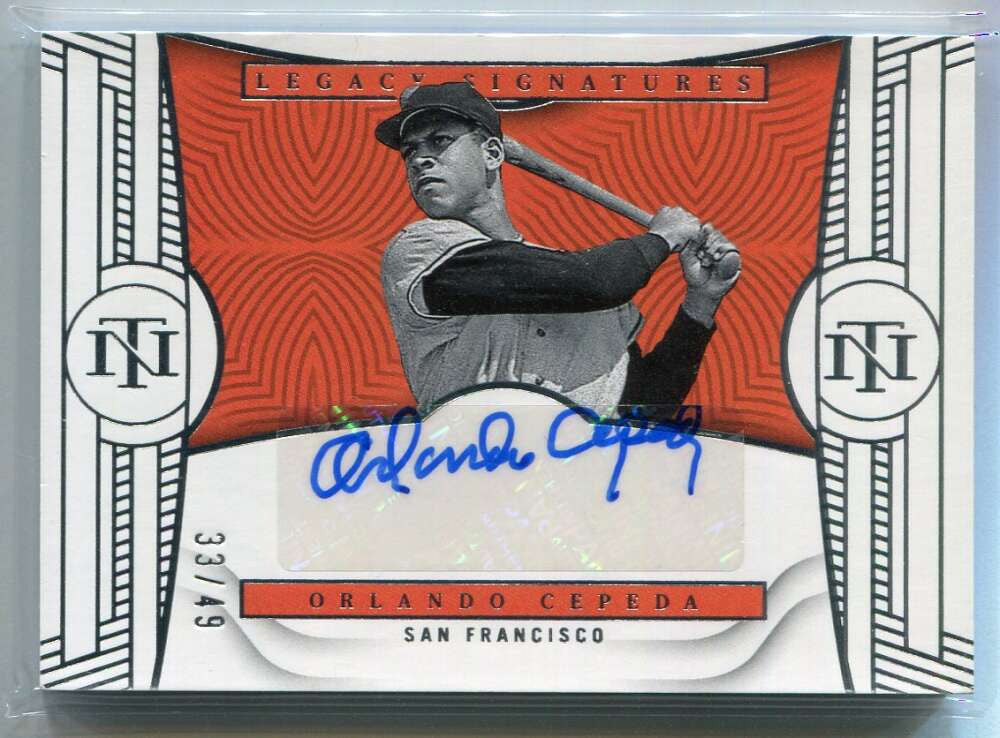2023 Panini National Treasures Legacy Signatures 25 Orlando Cepeda Auto 33/49